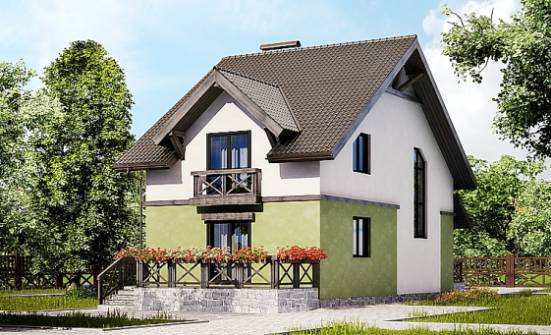 120-003-П Проект двухэтажного дома с мансардой, бюджетный домик из газосиликатных блоков Лакинск | Проекты домов от House Expert