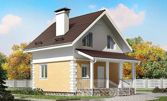 070-002-П Проект двухэтажного дома мансардой, недорогой коттедж из поризованных блоков Ковров | Проекты домов от House Expert