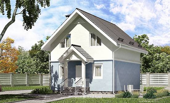 095-002-П Проект двухэтажного дома мансардой, бюджетный дом из поризованных блоков Александров | Проекты домов от House Expert