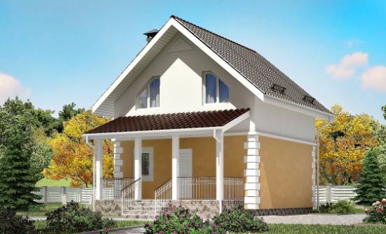 070-002-П Проект двухэтажного дома мансардой, недорогой коттедж из поризованных блоков Ковров | Проекты домов от House Expert