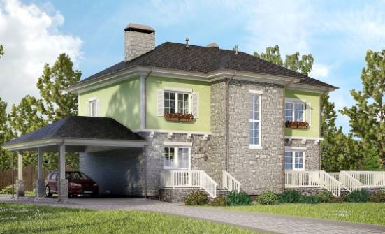 155-006-П Проект двухэтажного дома и гаражом, доступный домик из газосиликатных блоков Ковров | Проекты домов от House Expert