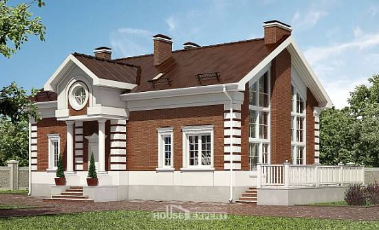 160-009-П Проект двухэтажного дома мансардный этаж, уютный коттедж из блока Киржач | Проекты домов от House Expert