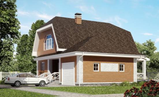 160-006-П Проект двухэтажного дома с мансардой, гараж, средний загородный дом из теплоблока Александров | Проекты домов от House Expert