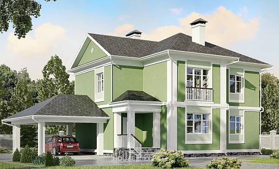 170-001-Л Проект двухэтажного дома, гараж, бюджетный загородный дом из газосиликатных блоков Вязники | Проекты домов от House Expert