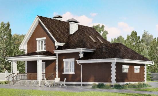 190-003-Л Проект двухэтажного дома мансардой, гараж, просторный домик из бризолита Гороховец | Проекты домов от House Expert