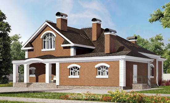 400-003-П Проект двухэтажного дома мансардой, большой дом из твинблока Кольчугино | Проекты домов от House Expert