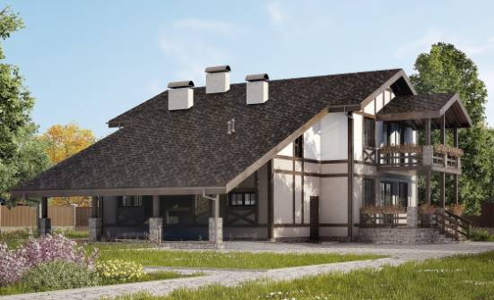 250-002-П Проект двухэтажного дома мансардный этаж, гараж, уютный домик из кирпича Петушки | Проекты домов от House Expert