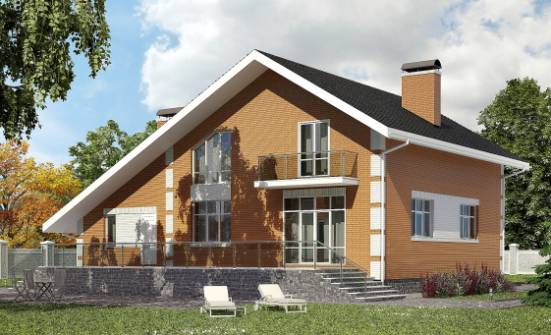 190-006-П Проект двухэтажного дома мансардой, гараж, современный загородный дом из теплоблока Лакинск | Проекты домов от House Expert