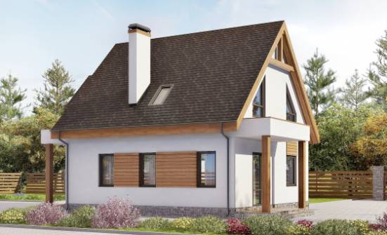 120-005-П Проект двухэтажного дома мансардой и гаражом, простой коттедж из поризованных блоков Ковров | Проекты домов от House Expert