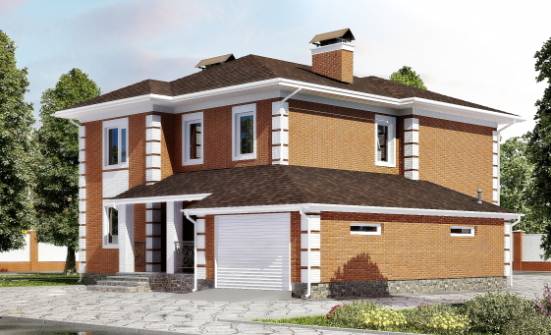 220-004-Л Проект двухэтажного дома и гаражом, средний дом из кирпича Покров | Проекты домов от House Expert
