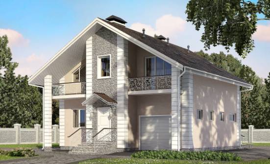 150-002-П Проект двухэтажного дома с мансардным этажом, гараж, небольшой домик из газобетона Ковров | Проекты домов от House Expert