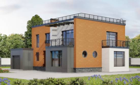 260-002-Л Проект двухэтажного дома и гаражом, уютный коттедж из керамзитобетонных блоков Меленки | Проекты домов от House Expert
