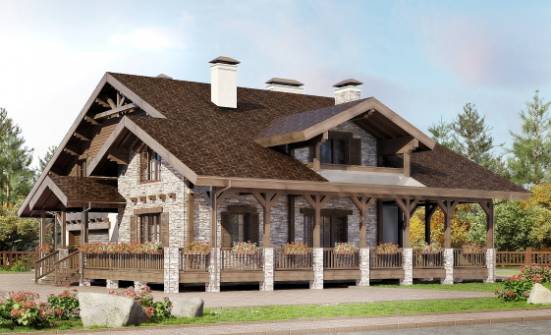 340-003-П Проект двухэтажного дома мансардой и гаражом, классический домик из кирпича Кольчугино | Проекты домов от House Expert