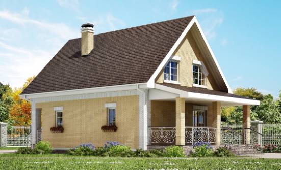 130-004-П Проект двухэтажного дома мансардой, компактный дом из арболита Лакинск | Проекты домов от House Expert