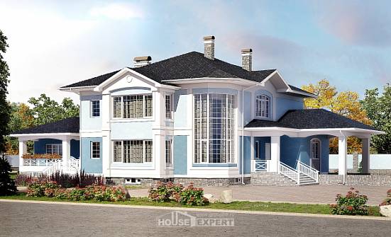 620-001-П Проект трехэтажного дома и гаражом, большой загородный дом из газосиликатных блоков Вязники | Проекты домов от House Expert