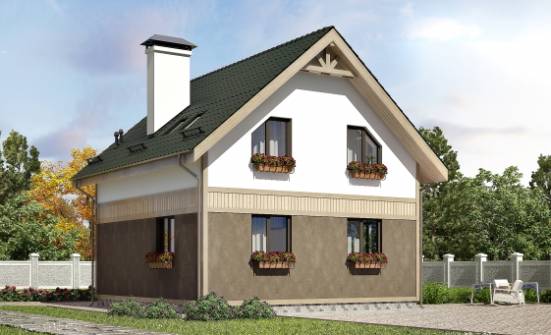 105-001-Л Проект двухэтажного дома с мансардой, компактный загородный дом из твинблока Петушки | Проекты домов от House Expert