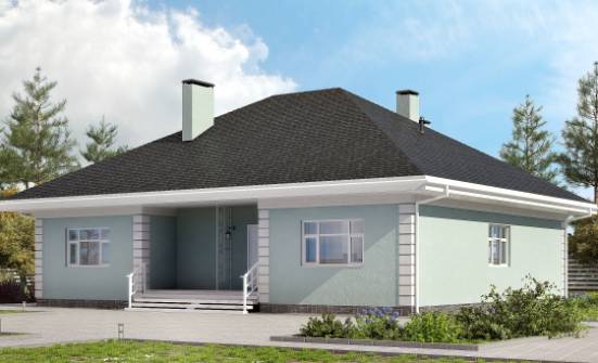 135-003-Л Проект одноэтажного дома, простой коттедж из керамзитобетонных блоков Киржач | Проекты одноэтажных домов от House Expert