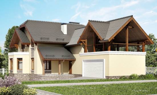 255-003-П Проект трехэтажного дома мансардой, гараж, современный дом из арболита Муром | Проекты домов от House Expert