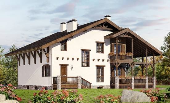 400-004-П Проект трехэтажного дома с мансардным этажом и гаражом, уютный домик из кирпича Покров | Проекты домов от House Expert
