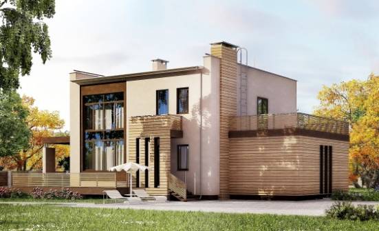 220-003-Л Проект двухэтажного дома, гараж, простой коттедж из газосиликатных блоков Киржач | Проекты домов от House Expert
