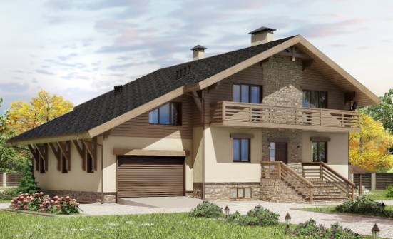 420-001-Л Проект трехэтажного дома с мансардой, гараж, огромный загородный дом из кирпича Лакинск | Проекты домов от House Expert