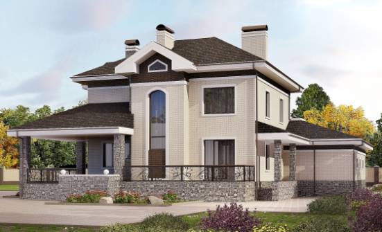 365-001-Л Проект трехэтажного дома, гараж, просторный загородный дом из кирпича Лакинск | Проекты домов от House Expert