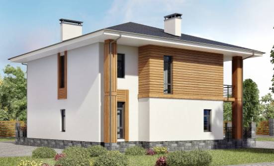 180-015-П Проект двухэтажного дома, компактный загородный дом из бризолита Лакинск | Проекты домов от House Expert