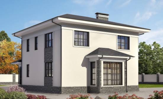 155-011-П Проект двухэтажного дома, бюджетный загородный дом из теплоблока Александров | Проекты домов от House Expert