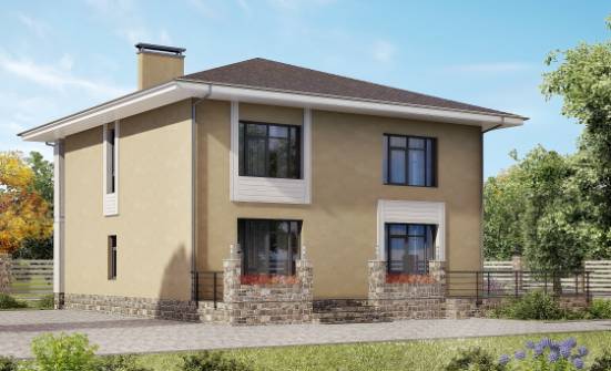 180-015-Л Проект двухэтажного дома, уютный коттедж из газосиликатных блоков Покров | Проекты домов от House Expert