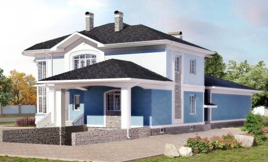 620-001-П Проект трехэтажного дома и гаражом, большой загородный дом из газосиликатных блоков Вязники | Проекты домов от House Expert