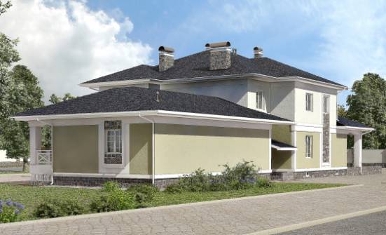 620-001-Л Проект трехэтажного дома и гаражом, красивый коттедж из блока Вязники | Проекты домов от House Expert