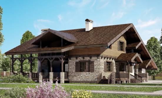 320-002-П Проект двухэтажного дома с мансардой, красивый загородный дом из кирпича Ковров | Проекты домов от House Expert
