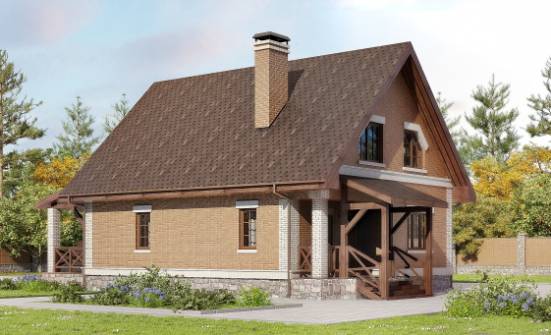 160-011-Л Проект двухэтажного дома с мансардой, доступный коттедж из пеноблока Владимир | Проекты домов от House Expert