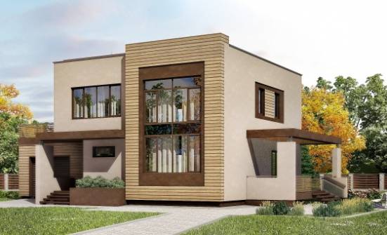 220-003-Л Проект двухэтажного дома, гараж, простой коттедж из газосиликатных блоков Киржач | Проекты домов от House Expert