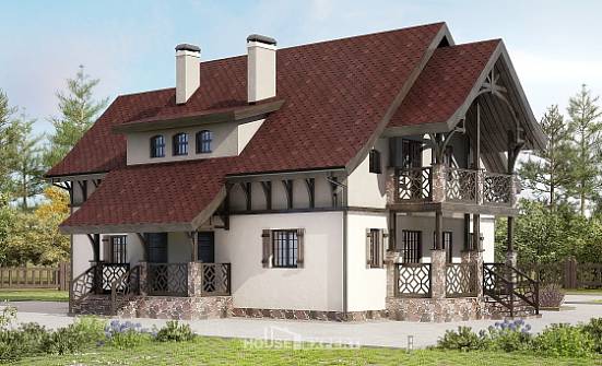 180-014-П Проект двухэтажного дома мансардой, бюджетный домик из теплоблока Александров | Проекты домов от House Expert