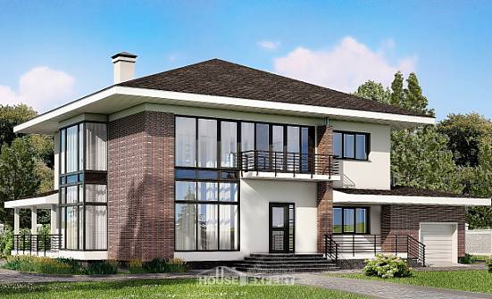 275-002-П Проект двухэтажного дома, гараж, уютный загородный дом из кирпича Киржач | Проекты домов от House Expert