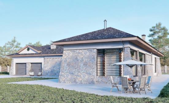 280-004-Л Проект одноэтажного дома, гараж, современный домик из бризолита Гороховец | Проекты домов от House Expert