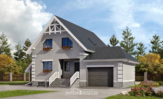 200-009-П Проект трехэтажного дома мансардой и гаражом, средний загородный дом из бризолита Лакинск | Проекты домов от House Expert