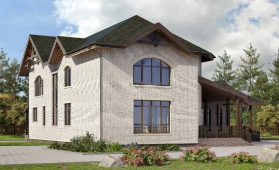 340-004-Л Проект двухэтажного дома, красивый коттедж из газосиликатных блоков Лакинск | Проекты домов от House Expert