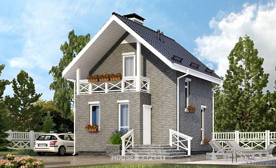 045-001-П Проект двухэтажного дома мансардный этаж, дешевый коттедж из пеноблока Ковров | Проекты домов от House Expert